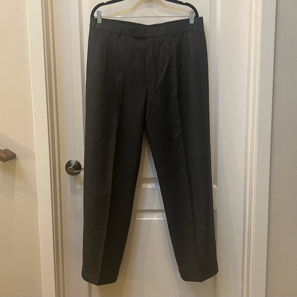 Brooks Brothers Wool Trousers - classic pleat front and cuffed bottoms.